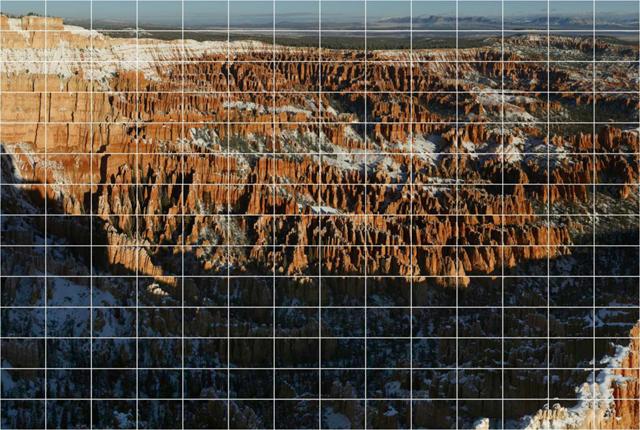 196 component images, prior to combining into a 1.09 gigapixel image of Bryce Canyon